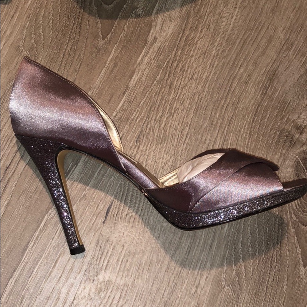 Caparros silver gray glitter evening sandal 6.5 - Picture 7 of 7